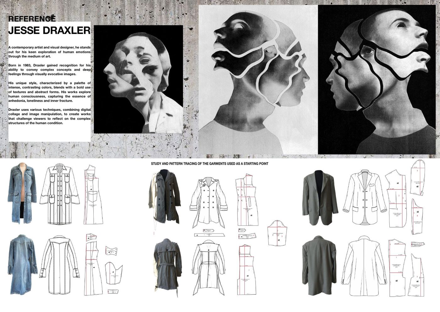 Reference to Jesse Draxler and pattern tracing of the original garments